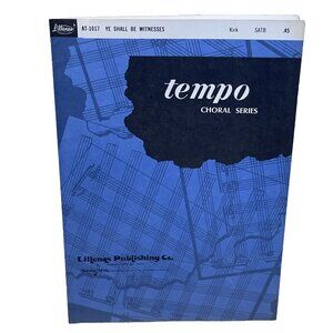 Ye Shall Be Witnesses S.A.T.B. Piano Sheet Music Kirk 1963 Lillenas Pub. AT-1017